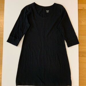 Mossimo Supply Co Cotton Black 3/4 Sleeve T-Shirt Dress